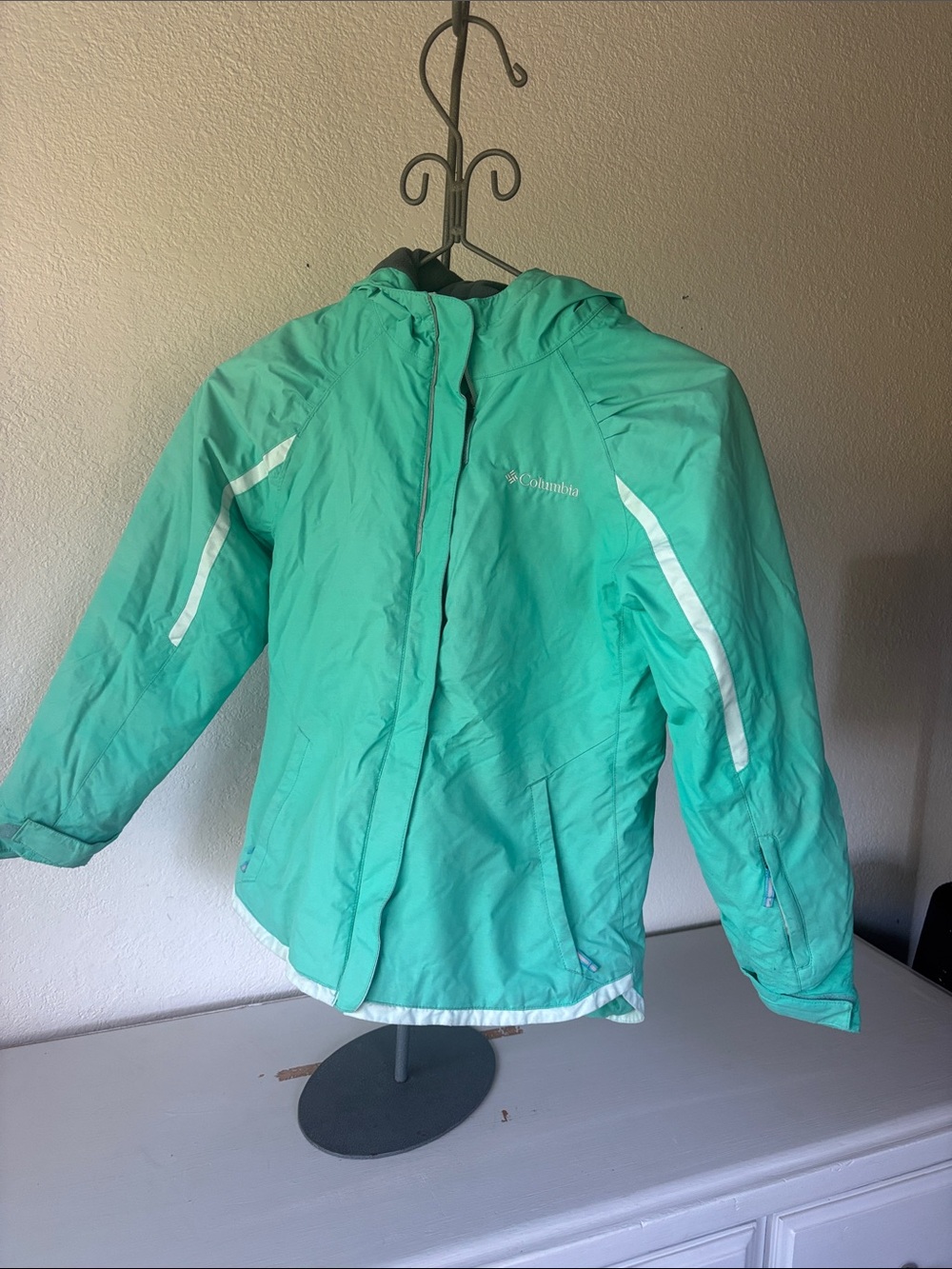 Columbia Girls' Mint Green Hooded Snow Jacket